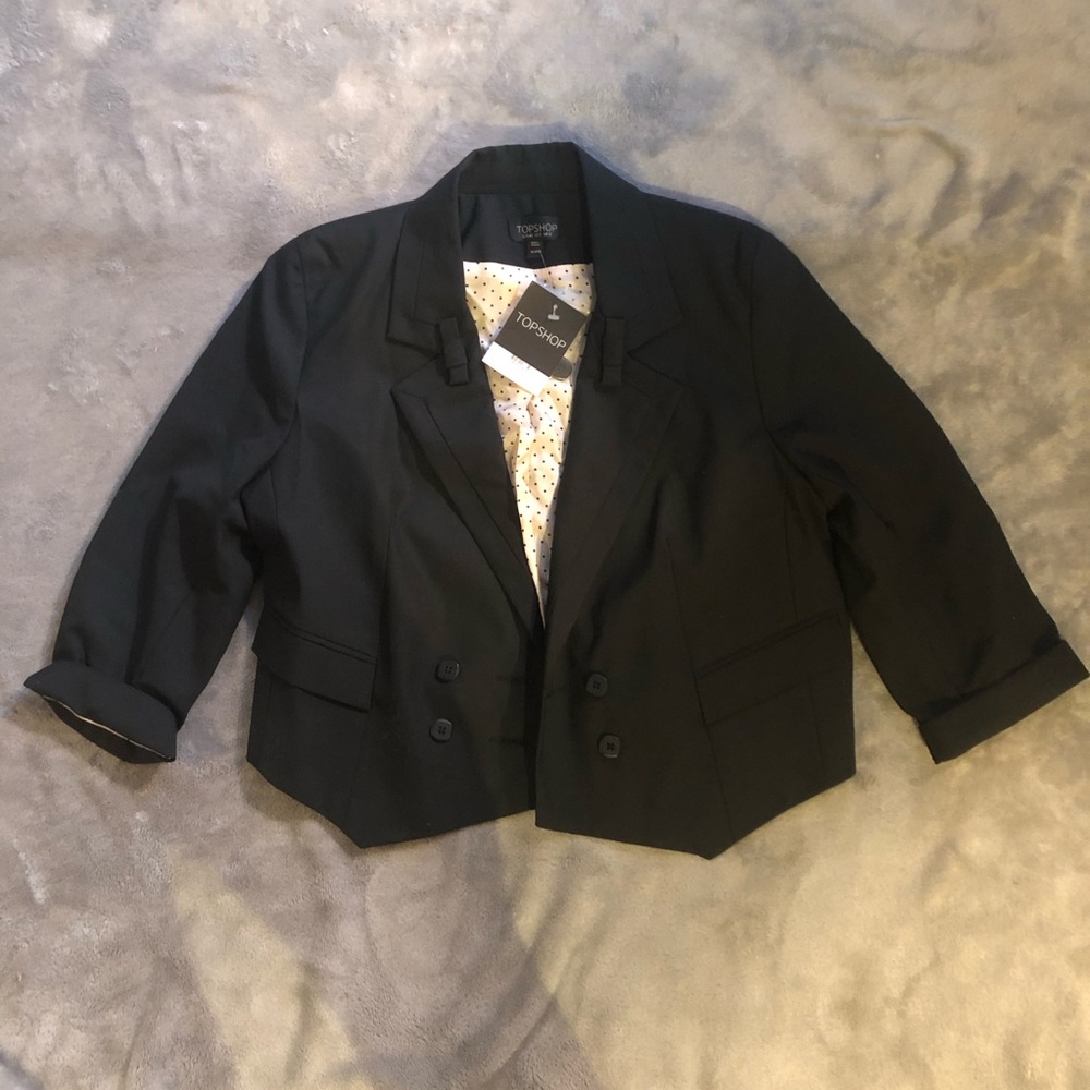 NWT cropped blazer sz 8 Top Shop